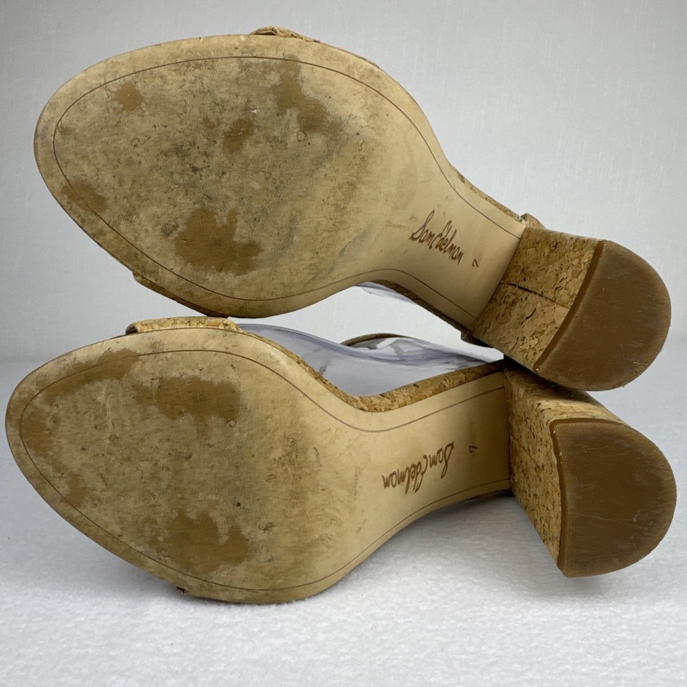 Sam Edelman Womens Yaro Cork High Heel Strappy Sandals Size 7W - Picture 9 of 12